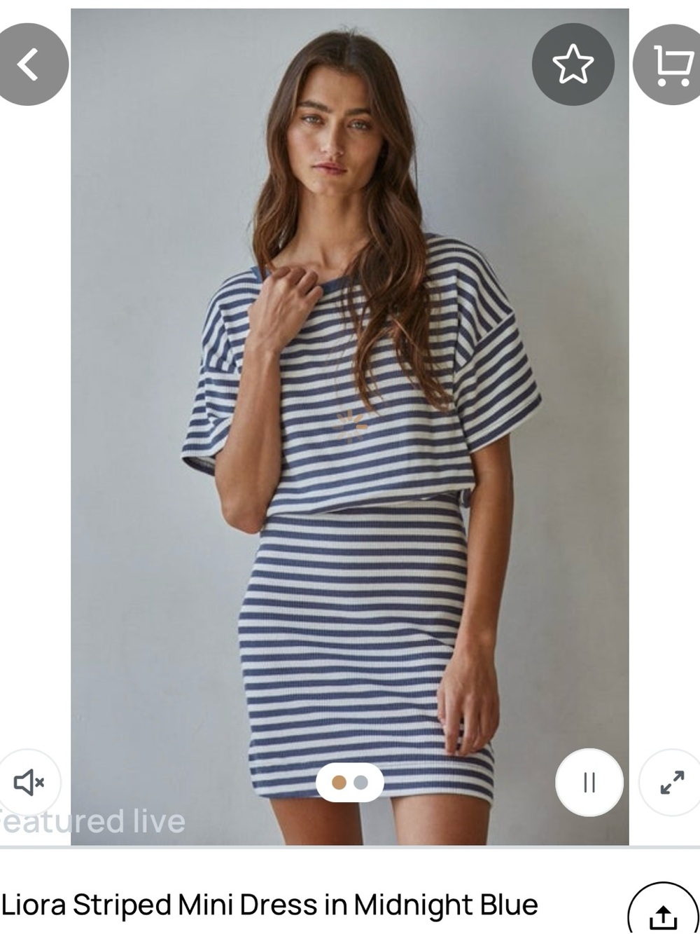 NWT! Worth Collective Liora dress Striped Mini Dress in Midnight Blue